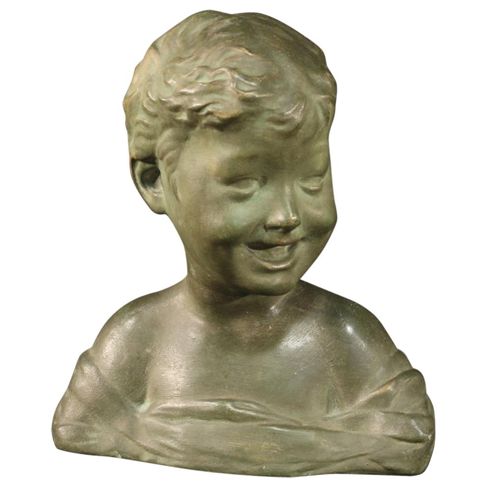 Italian Terracotta Sculpture Bust of a Child, 20th Century For Sale