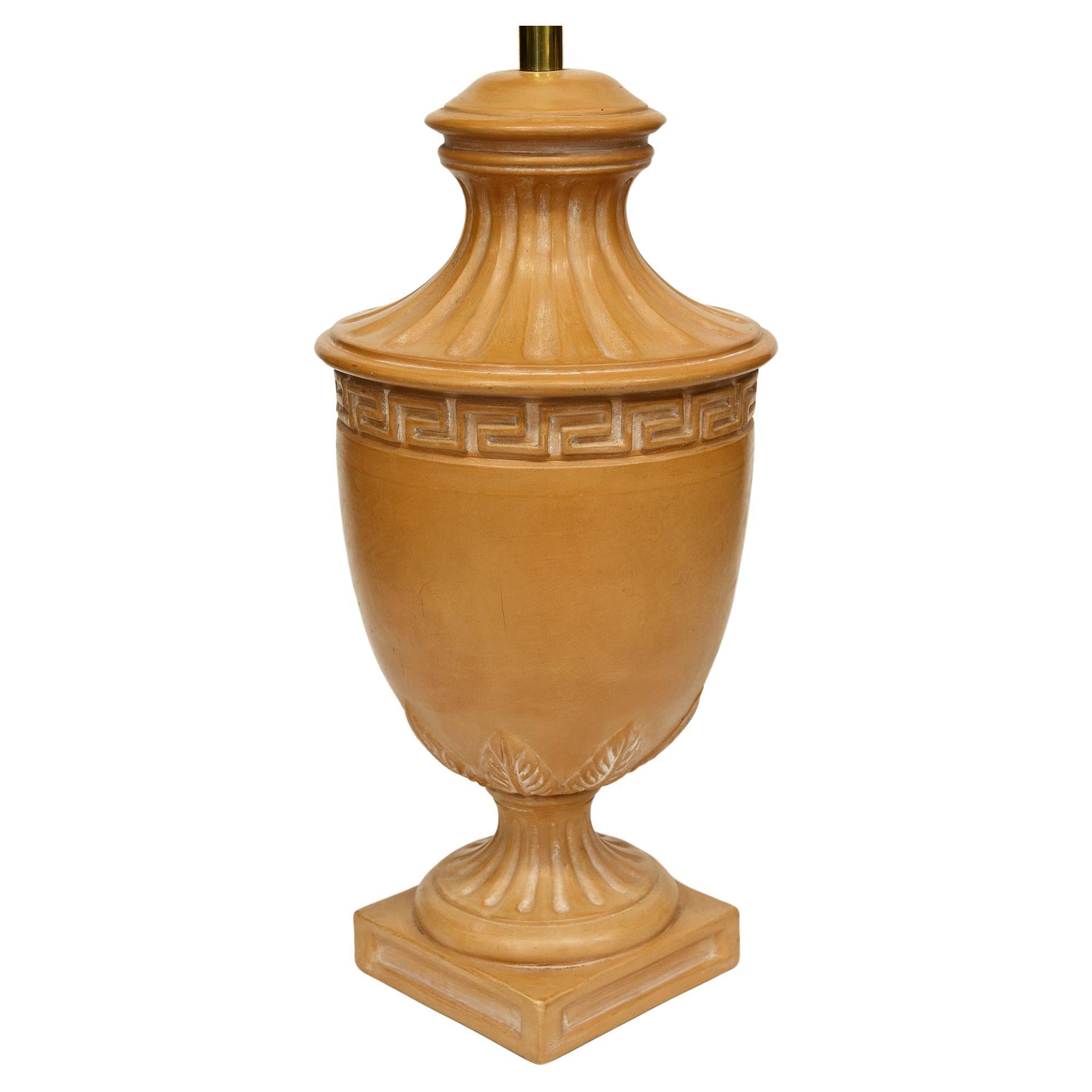 Classical Roman Italian Terracotta Table Lamp For Sale