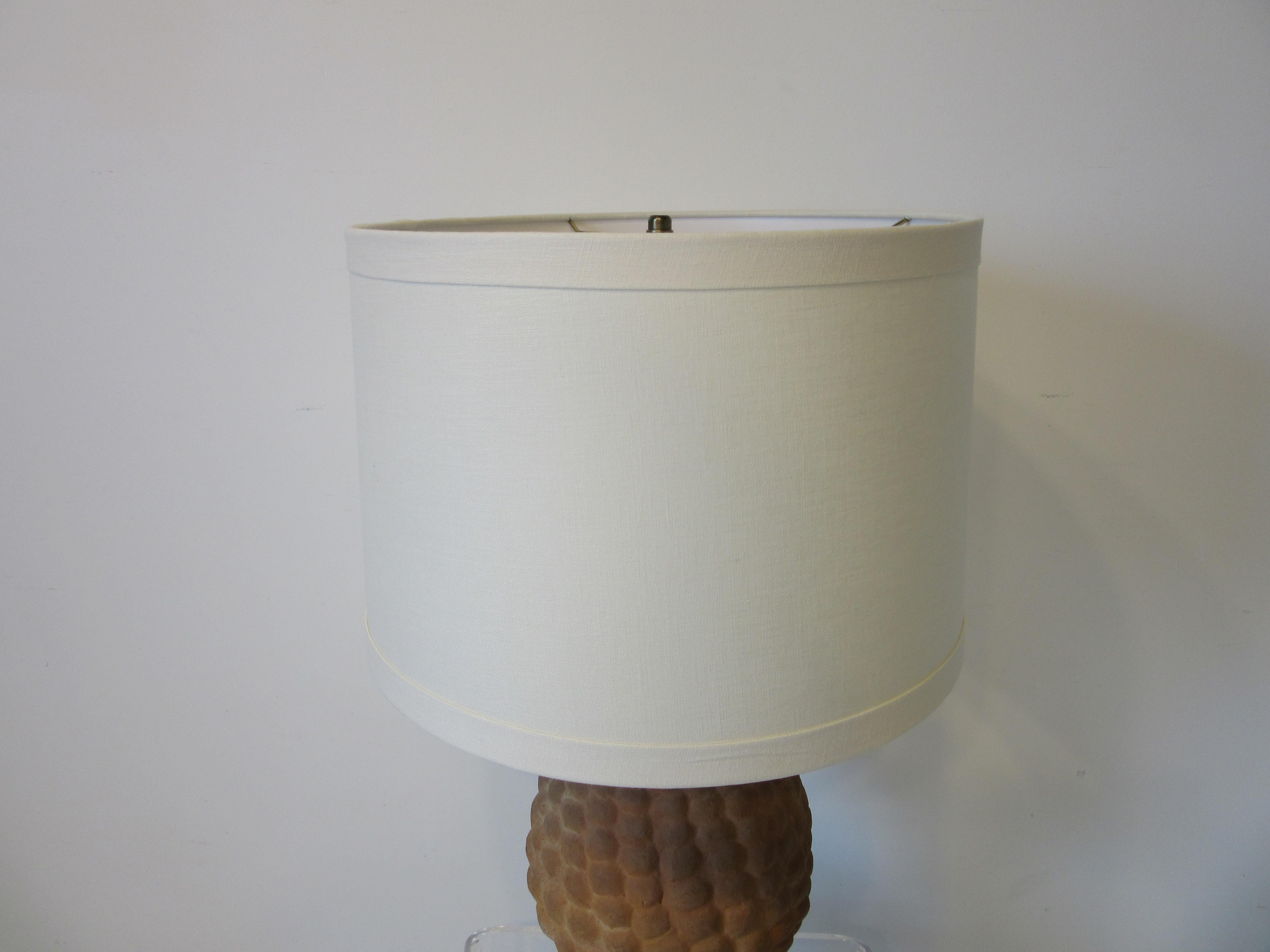 Mid-Century Modern Italian Terracotta Table Lamp