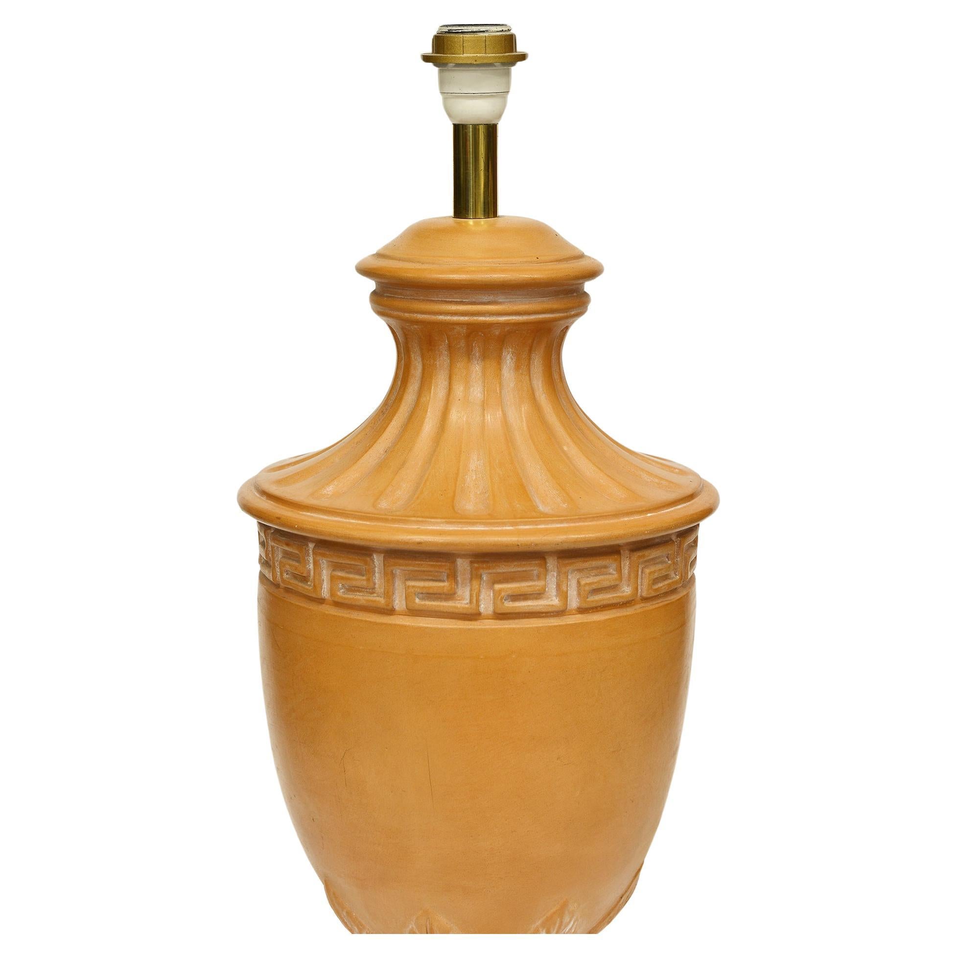 Hand-Crafted Italian Terracotta Table Lamp For Sale