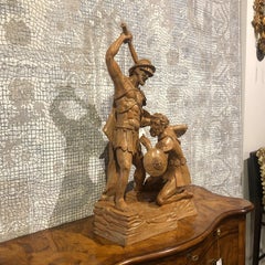 Italian Terracotta Warrior Statue, Signed Artist Sculpture, Circa 1940 Mid-CenT