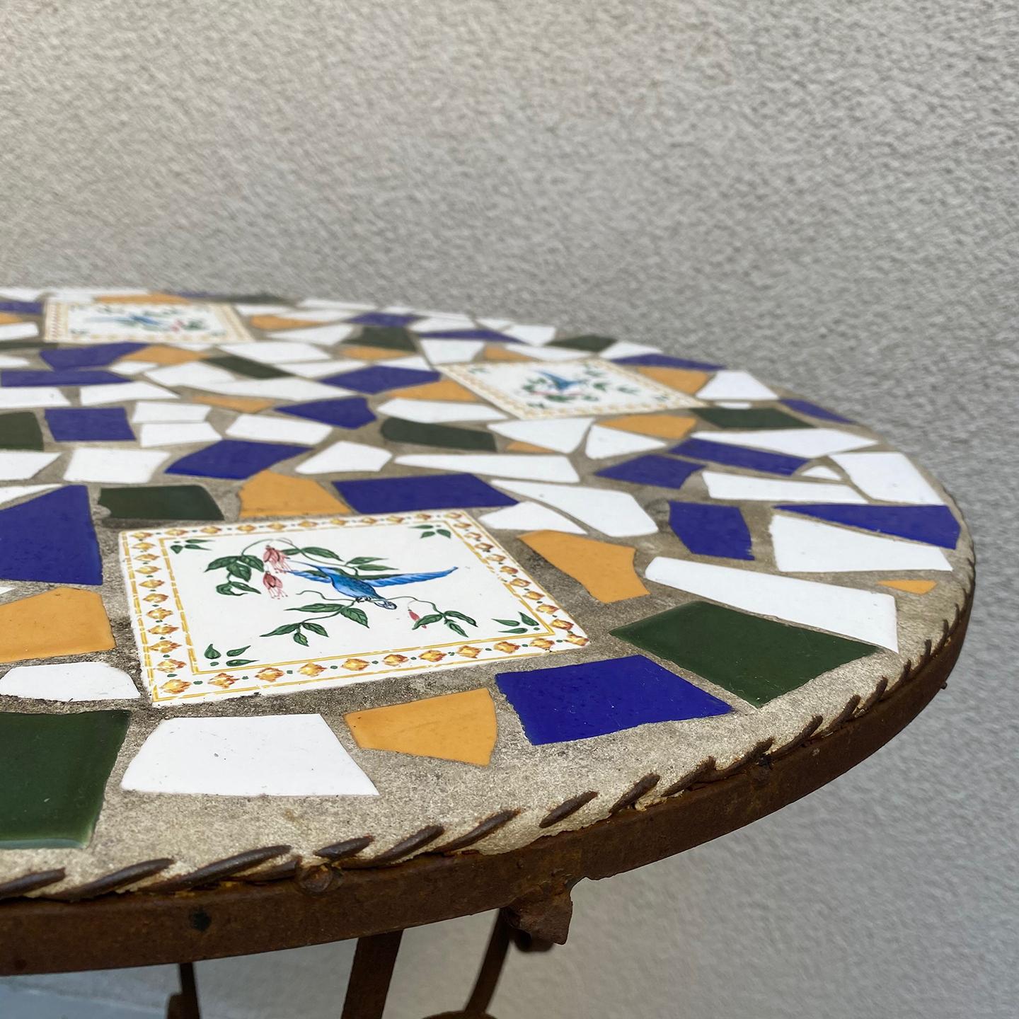 Italian Terrazzo Tile Cafe Table and Chairs, Set B For Sale 9