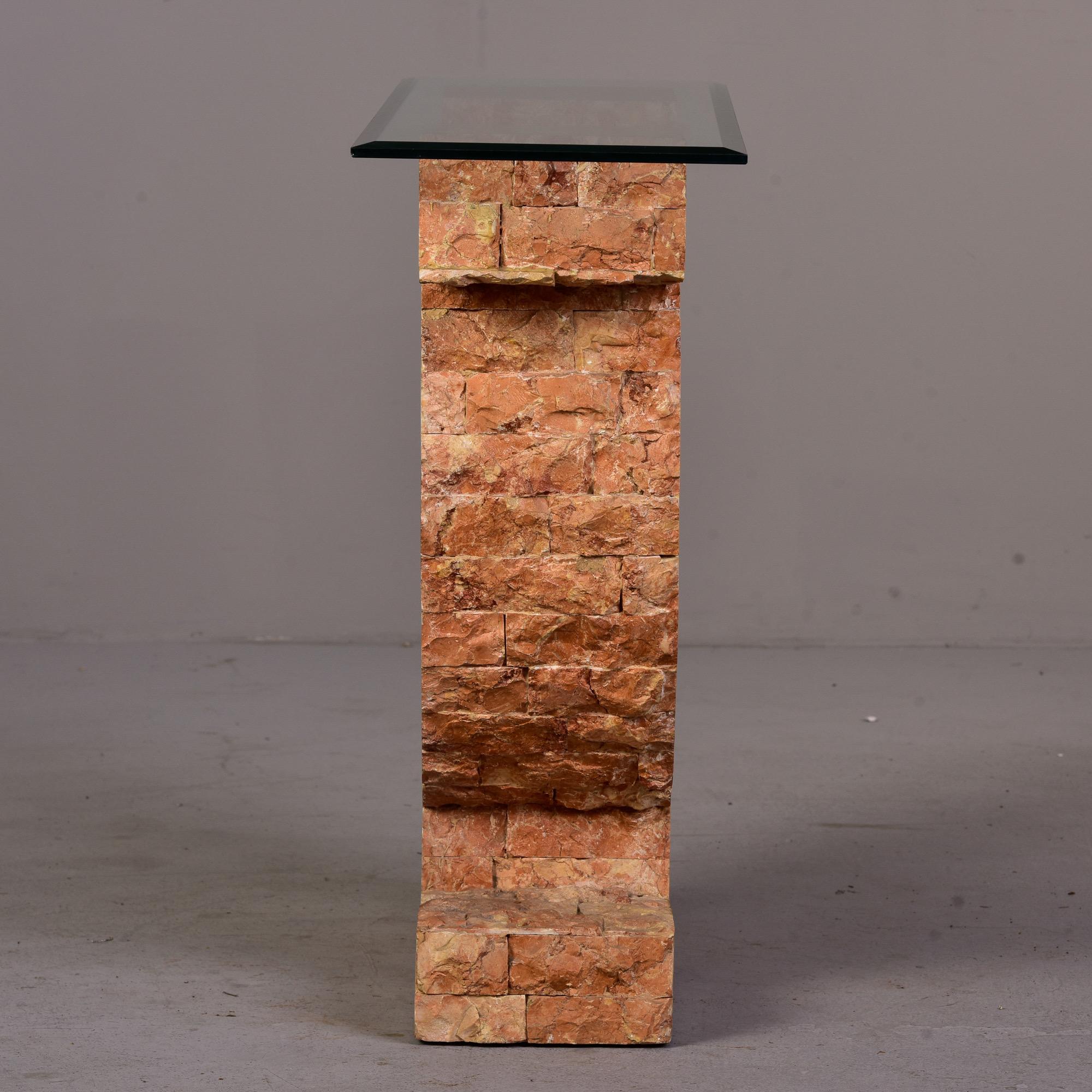 Italian Tessellated Pink Marble Console 4