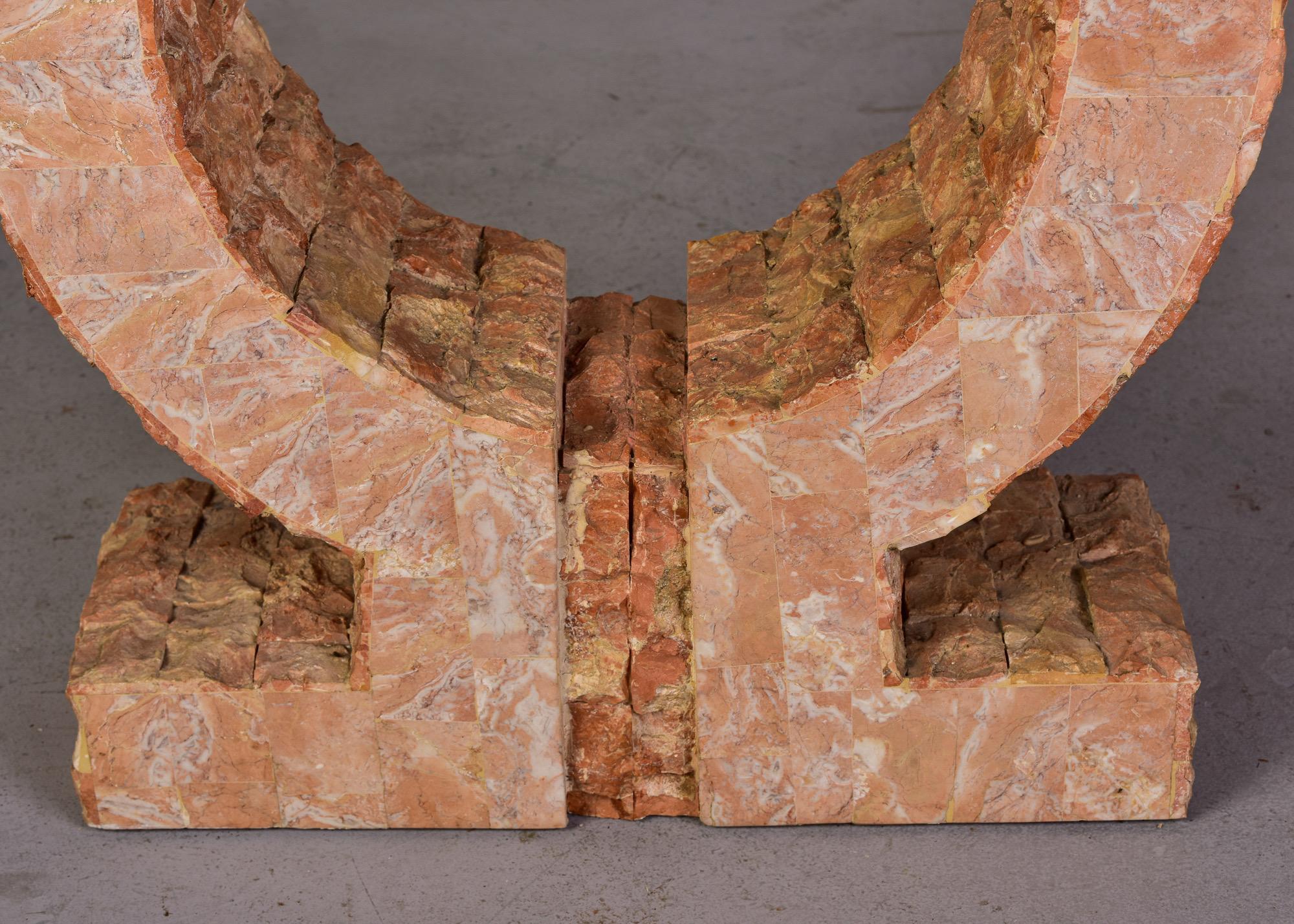 20th Century Italian Tessellated Pink Marble Console