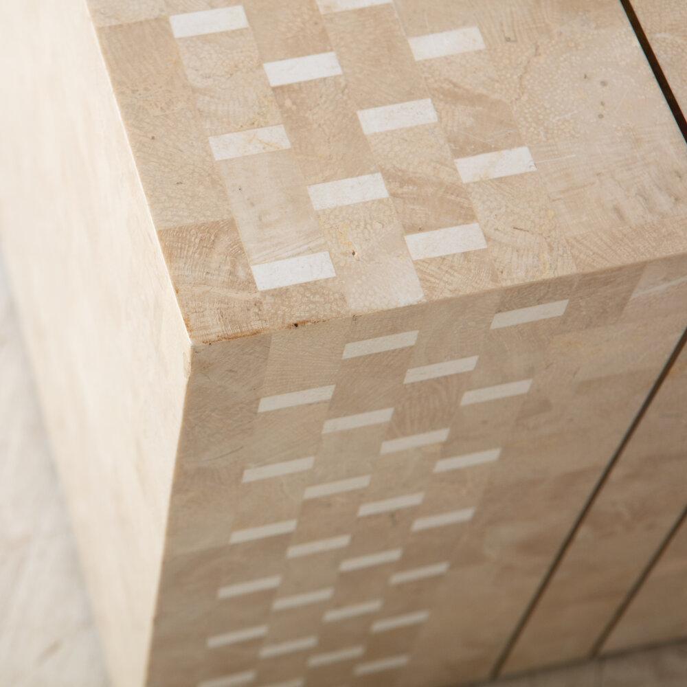 Post-Modern Italian Tessellated Stone Side Table