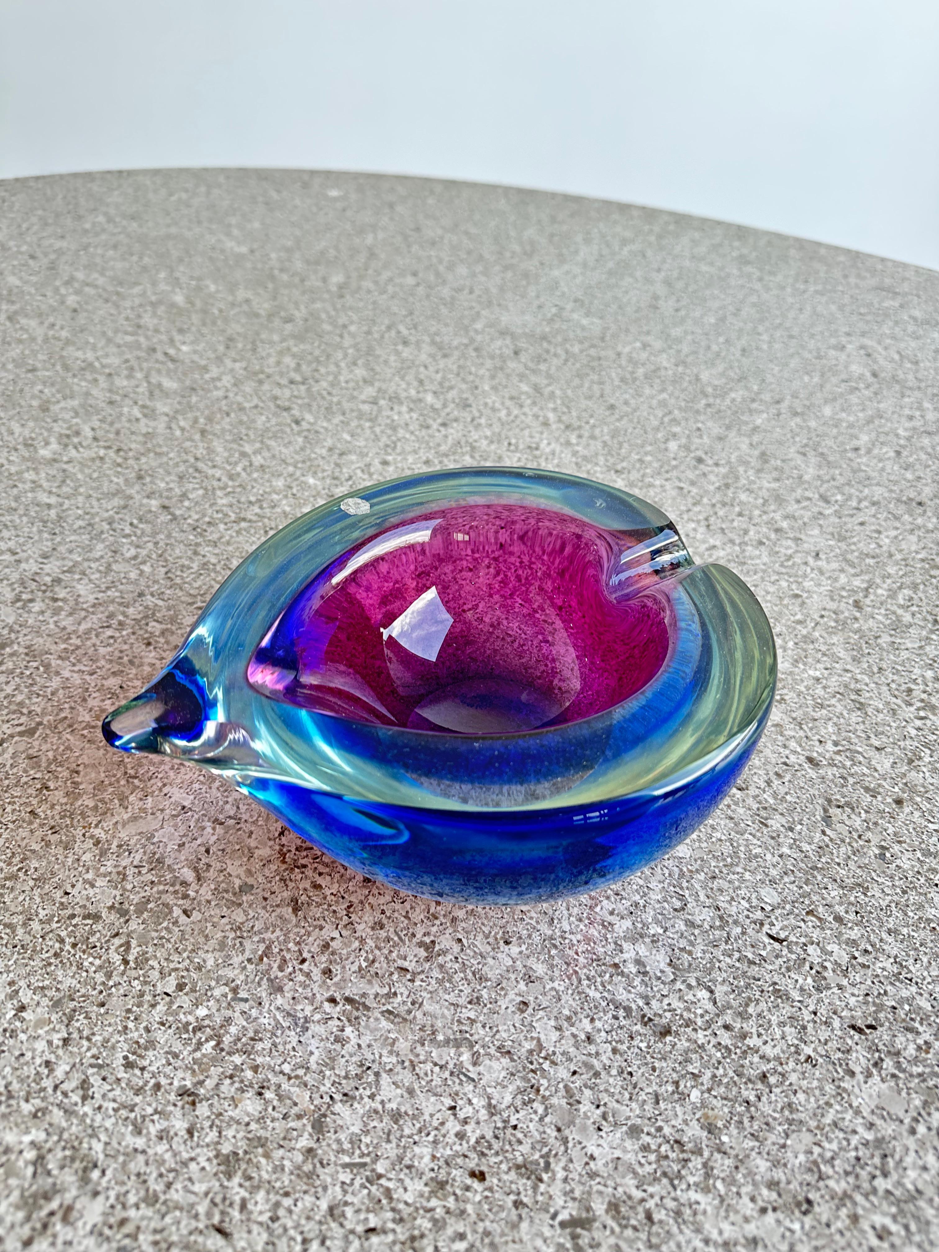 vintage heavy glass ashtray