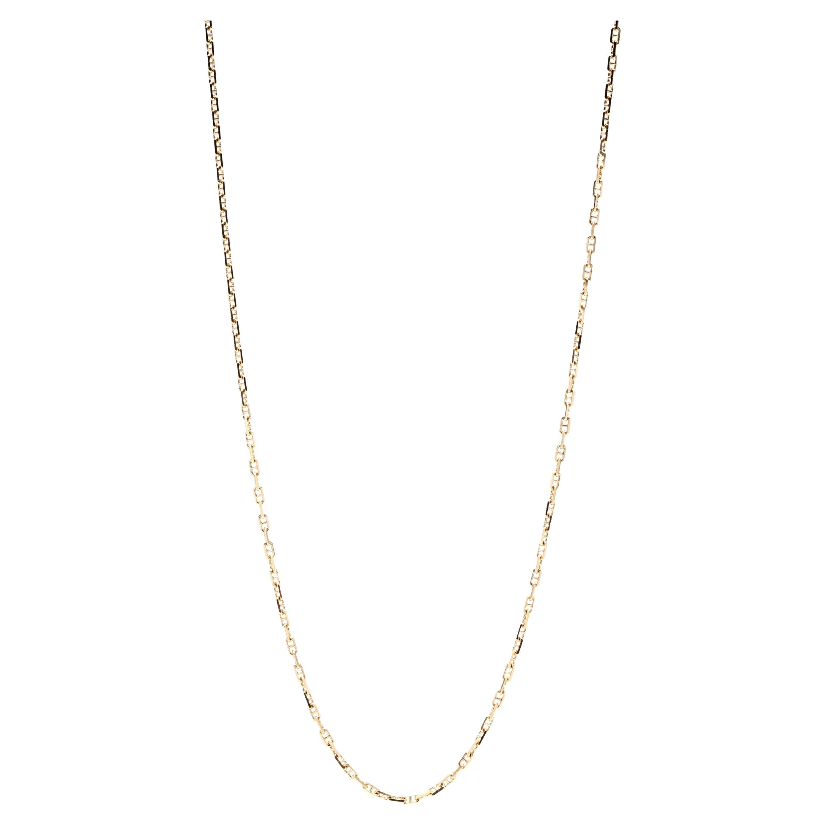 Italian Thin Anchor Chain, 14k Yellow Gold, Mini Anchor Link