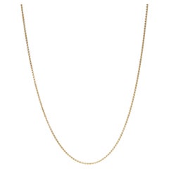 Vintage Italian Thin Wheat Chain, 14k Yellow Gold, Thin Pendant