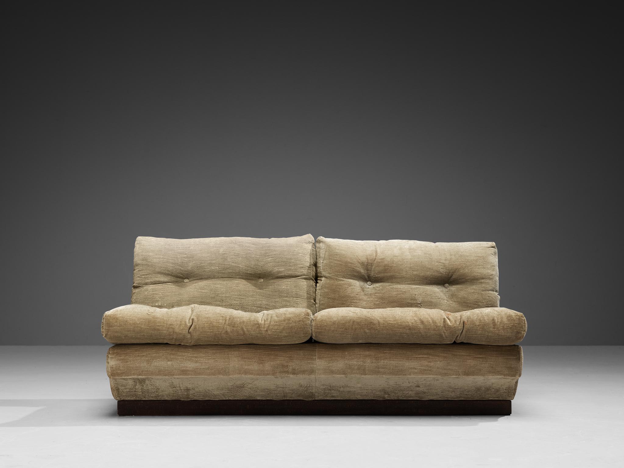 Italian Three and Two Seater Sofas in in Beige Velvet 5