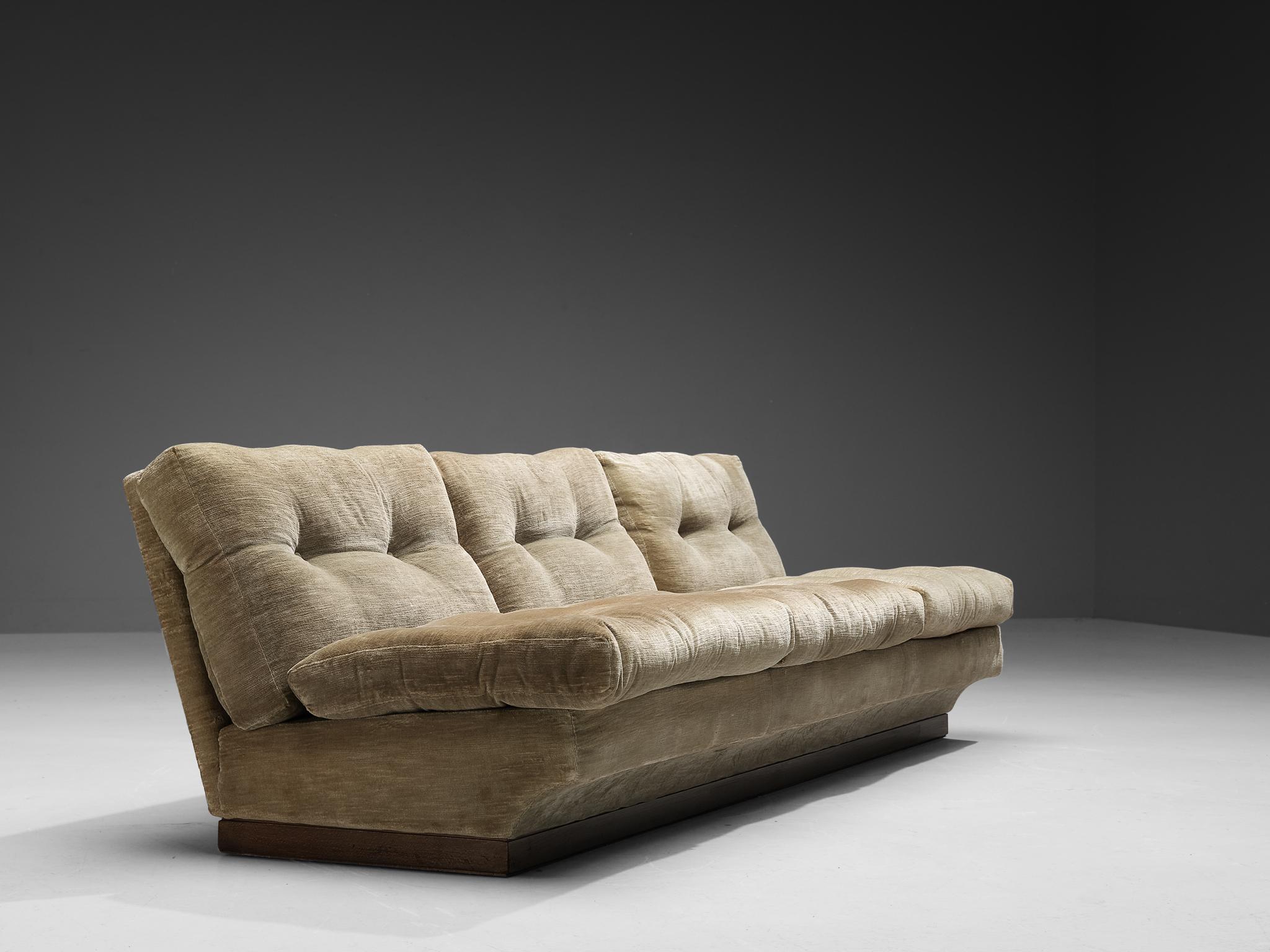 Italian Three and Two Seater Sofas in in Beige Velvet 6
