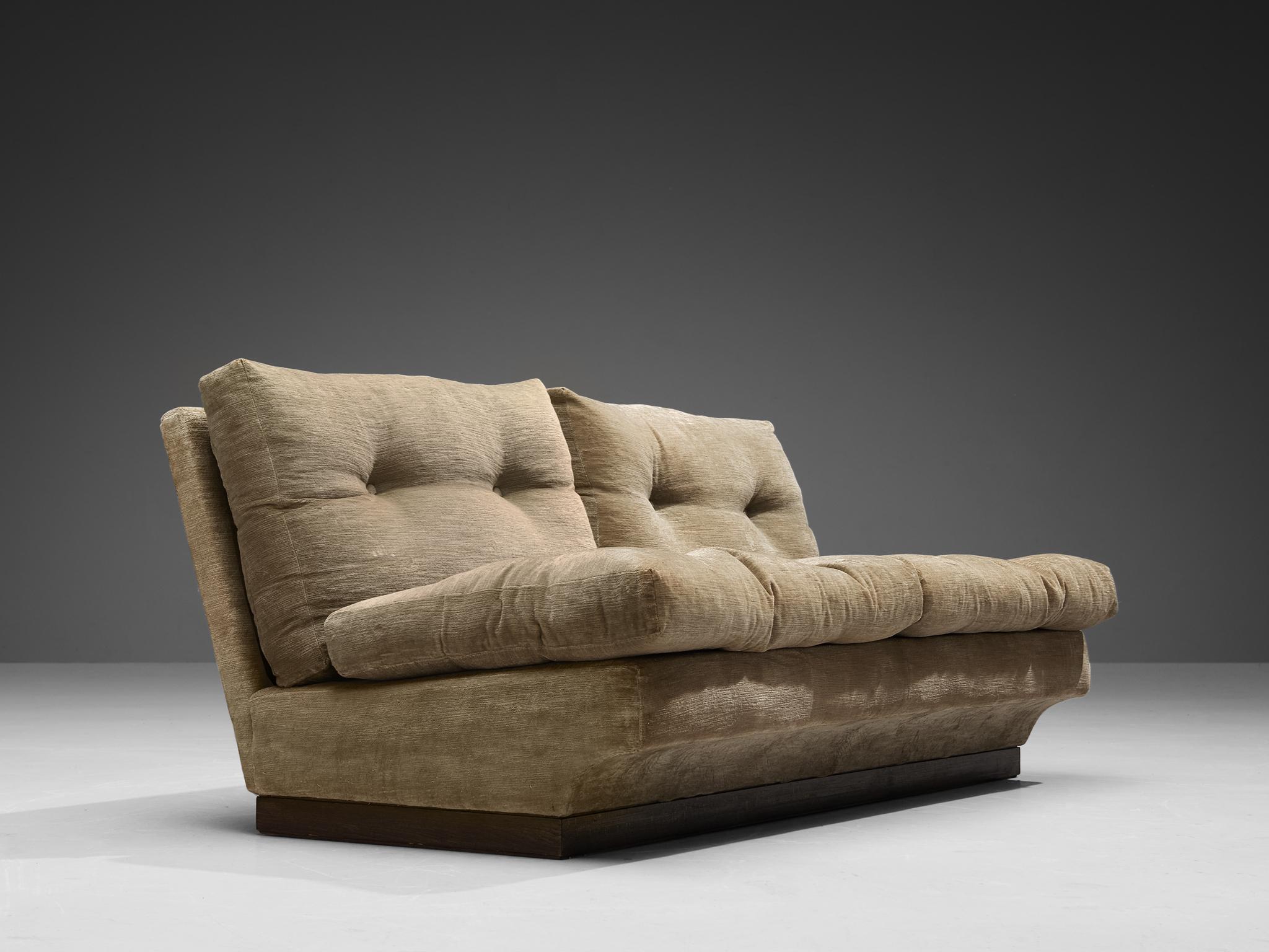 Italian Three and Two Seater Sofas in in Beige Velvet 1