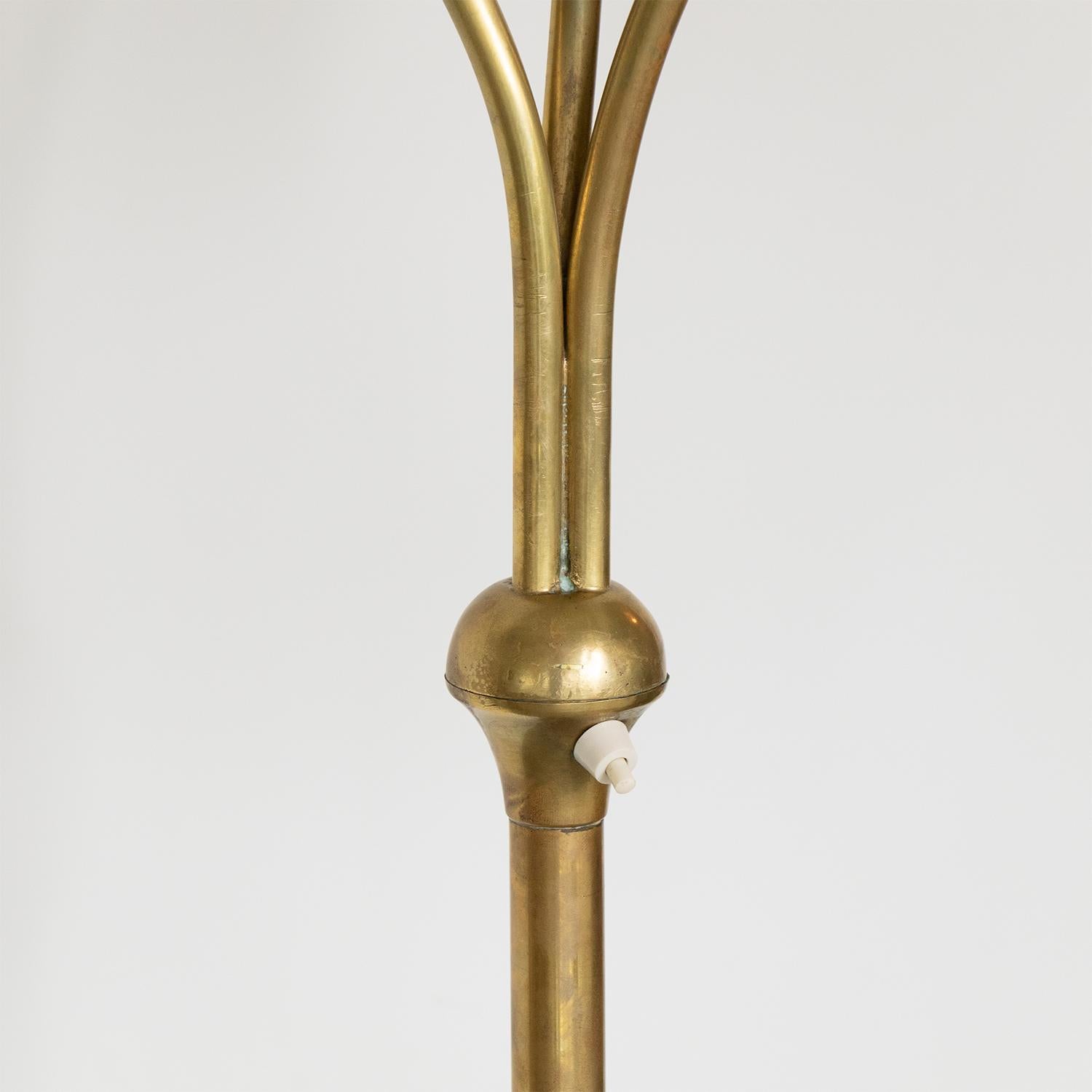 Italian Three Arm Brass Floor Lamp 7