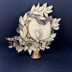 Italian Three Arm Candle Gilt Wood Wall Sconce Painted