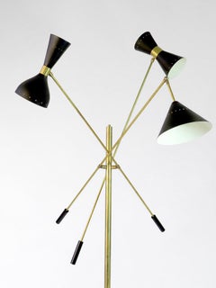 Italian Three-Arm Floor Lamp, in the Style of 1960s Italian Lighting