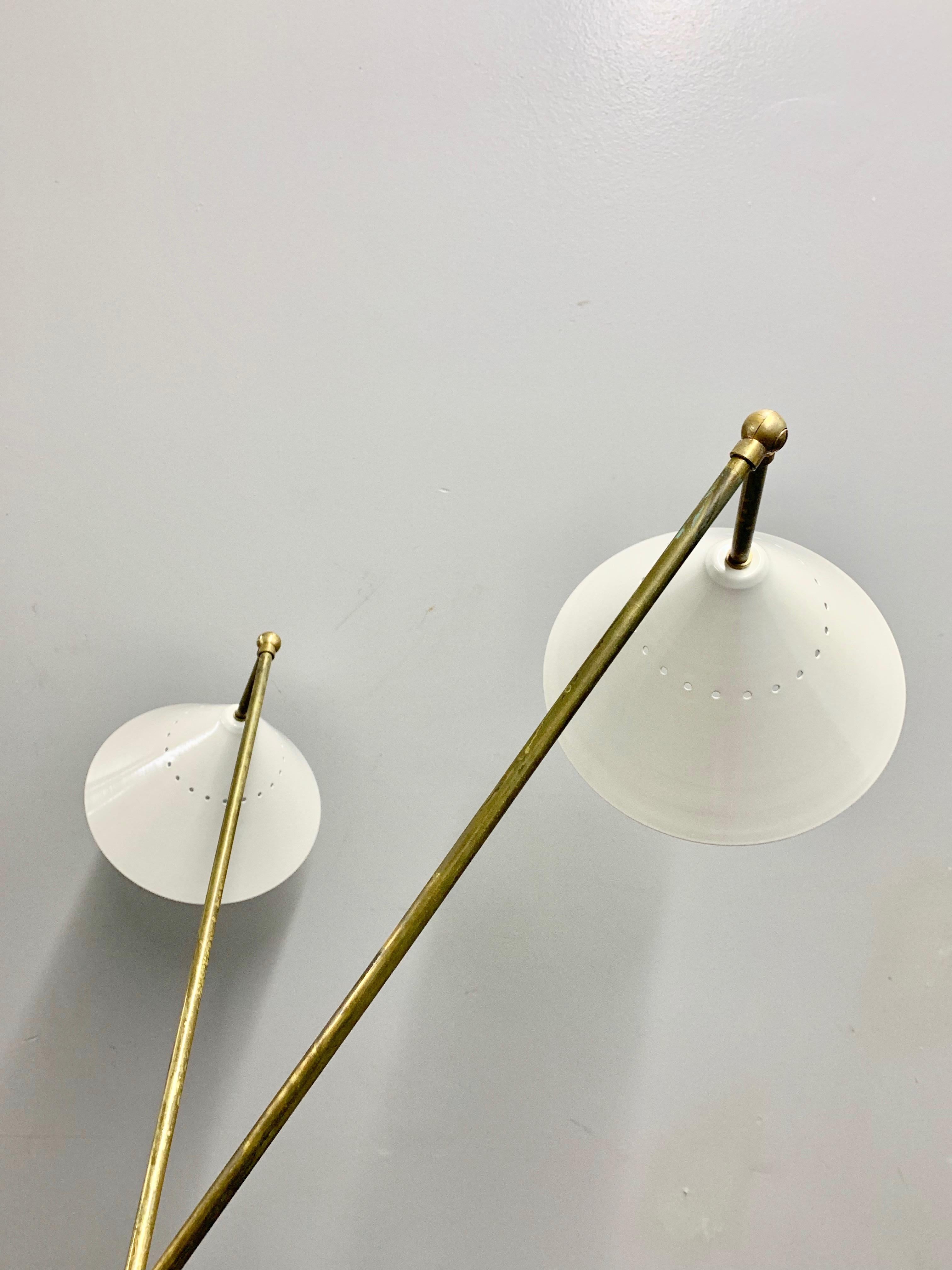 Italian Three-Arm Floor Lamp, 'Triennale' Arredoluce Style 7