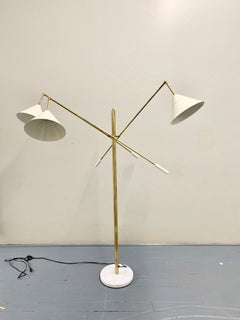 Italian Three-Arm Floor Lamp, 'Triennale' Arredoluce Style