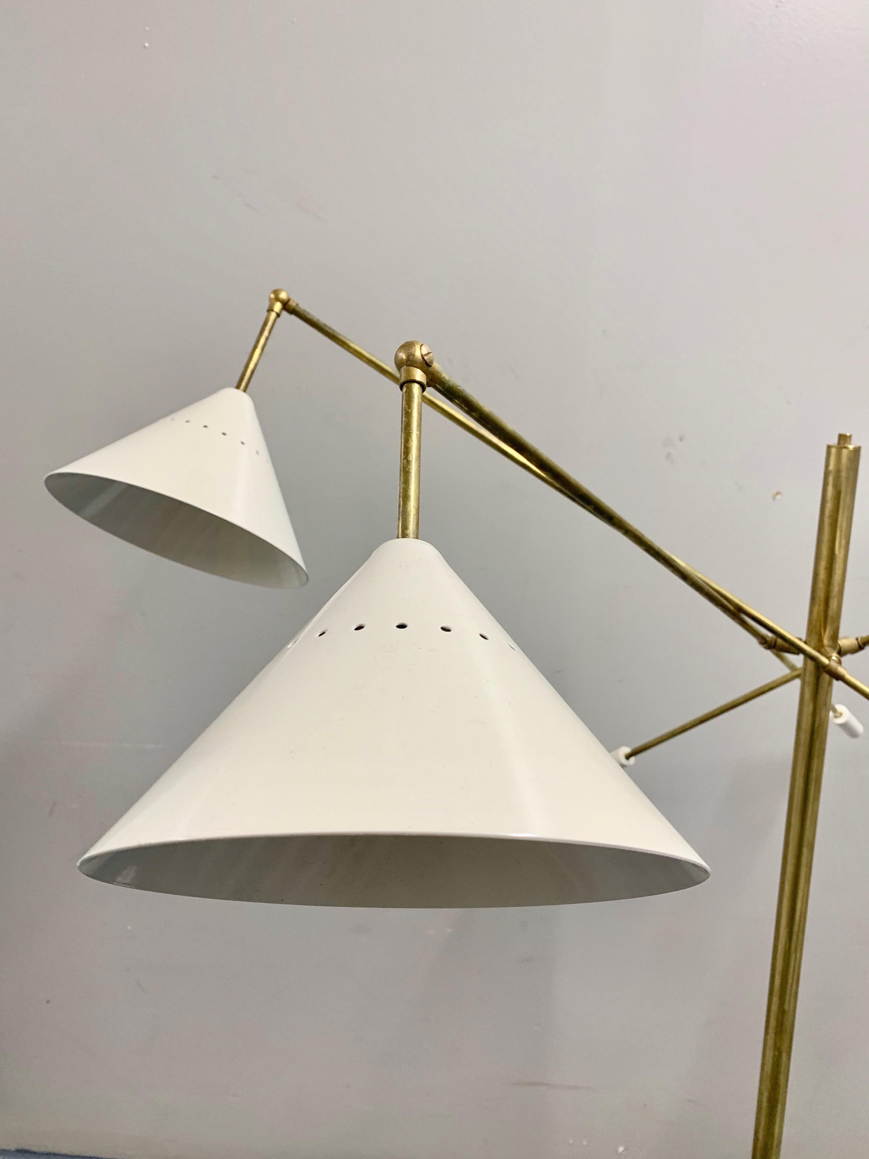 Contemporary Italian Three-Arm Floor Lamp, 'Triennale' Arredoluce Style