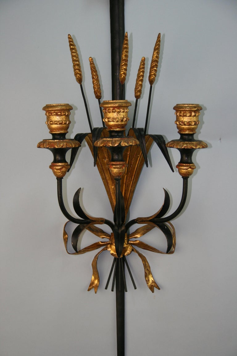 Italian Three Candle Sword Sconce For Sale 1