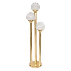 Italian Three-Globe Brass Floor Lamp