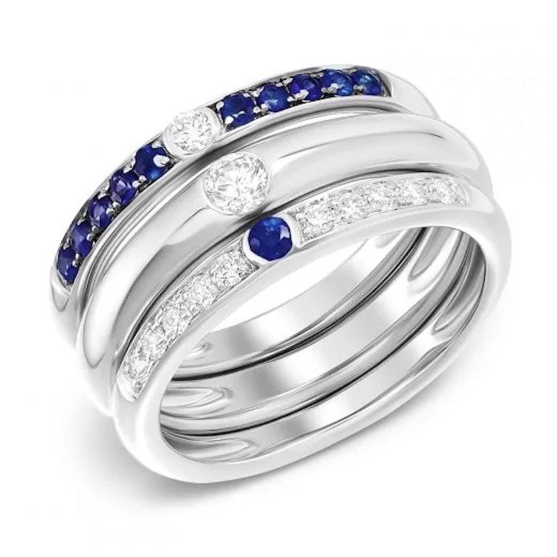 Im Angebot: Italienischer Drei-in-Eins-Cluster-Rubin-Diamant-Weißgold-Ring für Sie () 5
