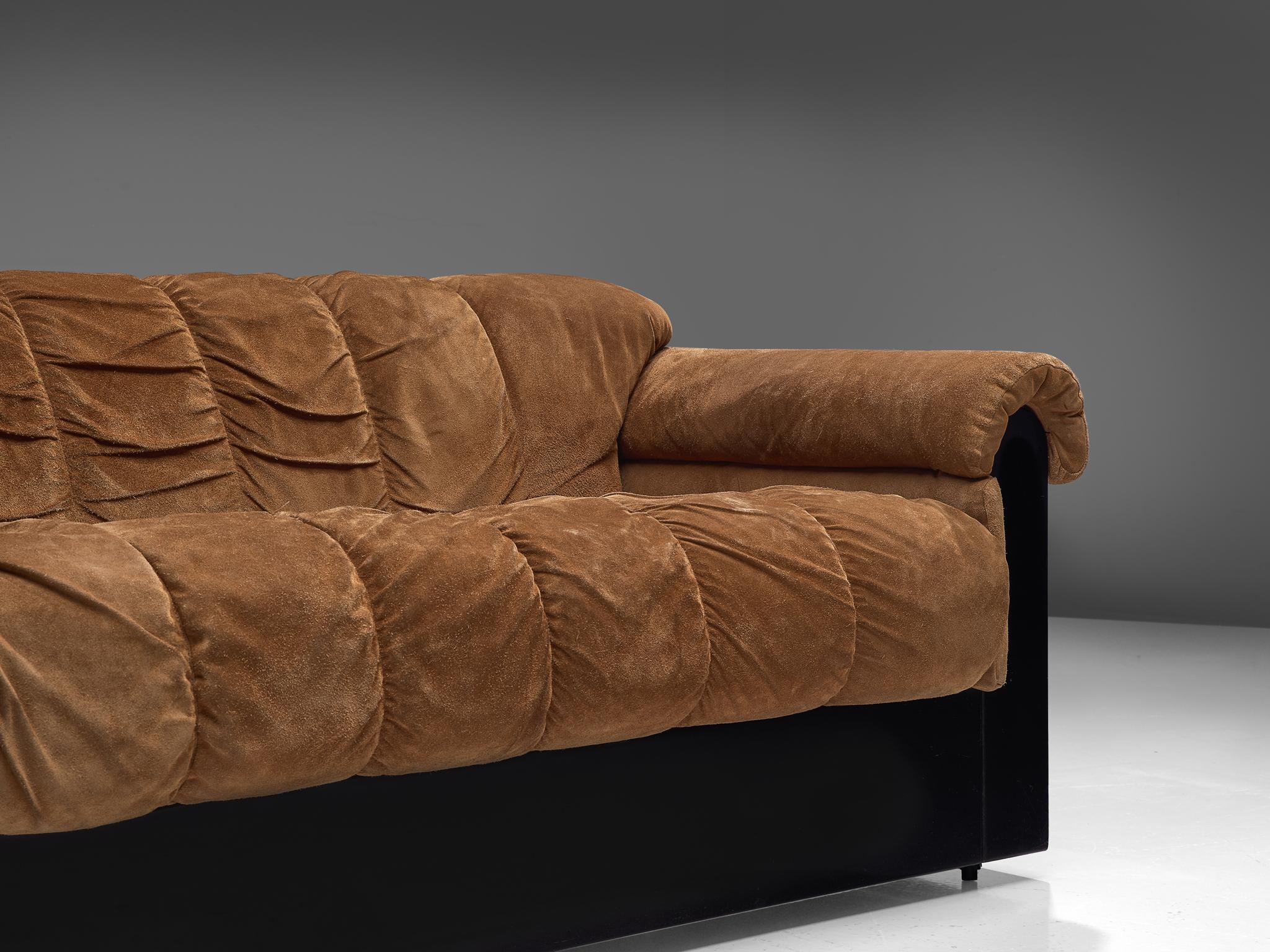 Mid-Century Modern Lorenzo F. Davanzati for The Pace Collection ´Bounty´ Sofa in Camel Alcantara