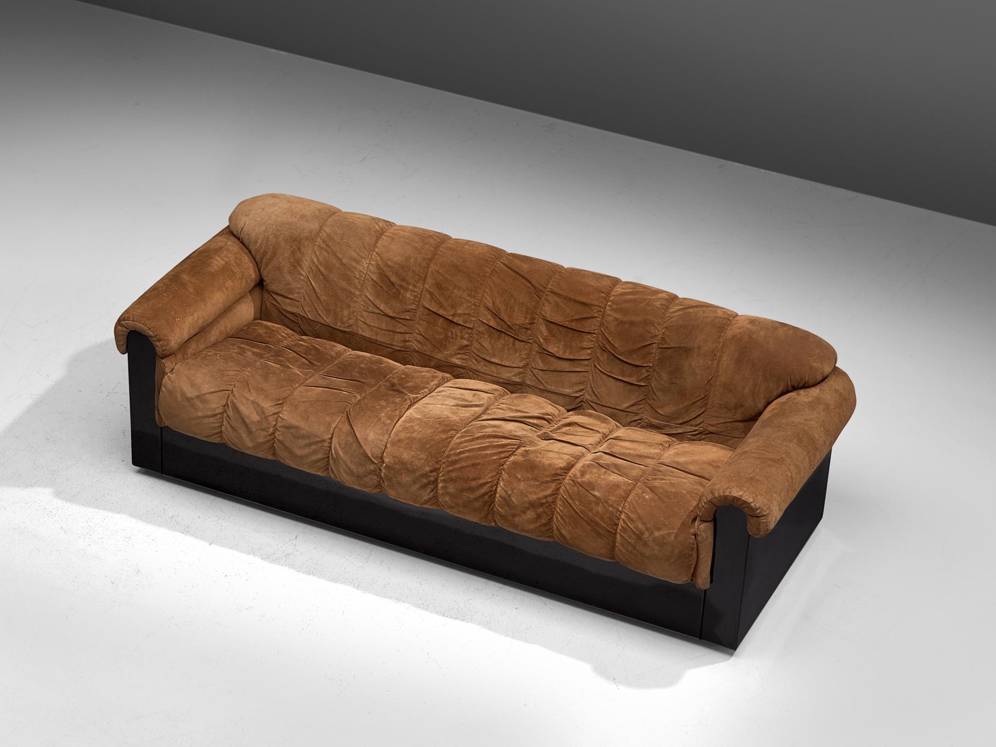 American Lorenzo F. Davanzati for The Pace Collection ´Bounty´ Sofa in Camel Alcantara