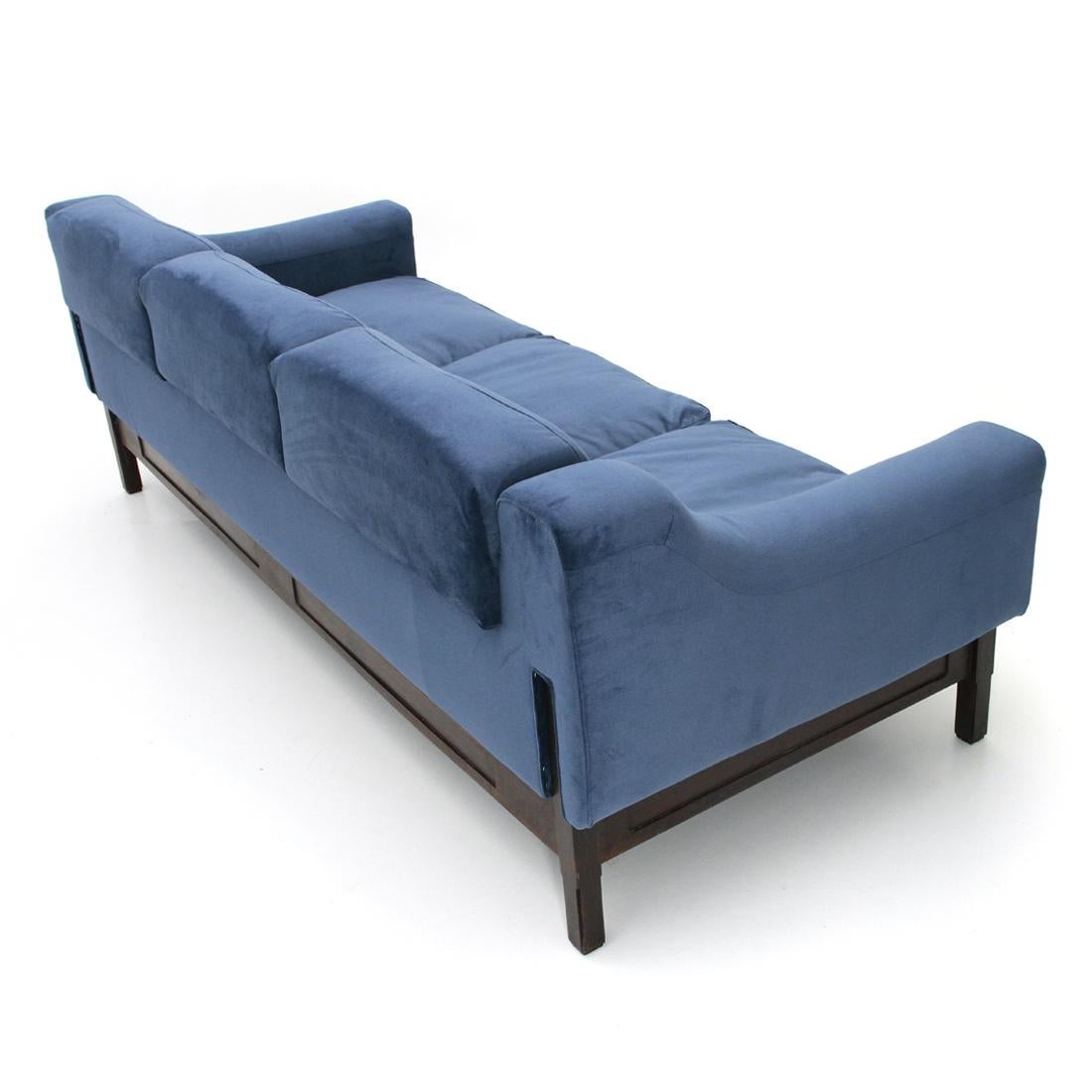 Italian Three-Seat Velvet Sofa by Ipar, 1960s 2