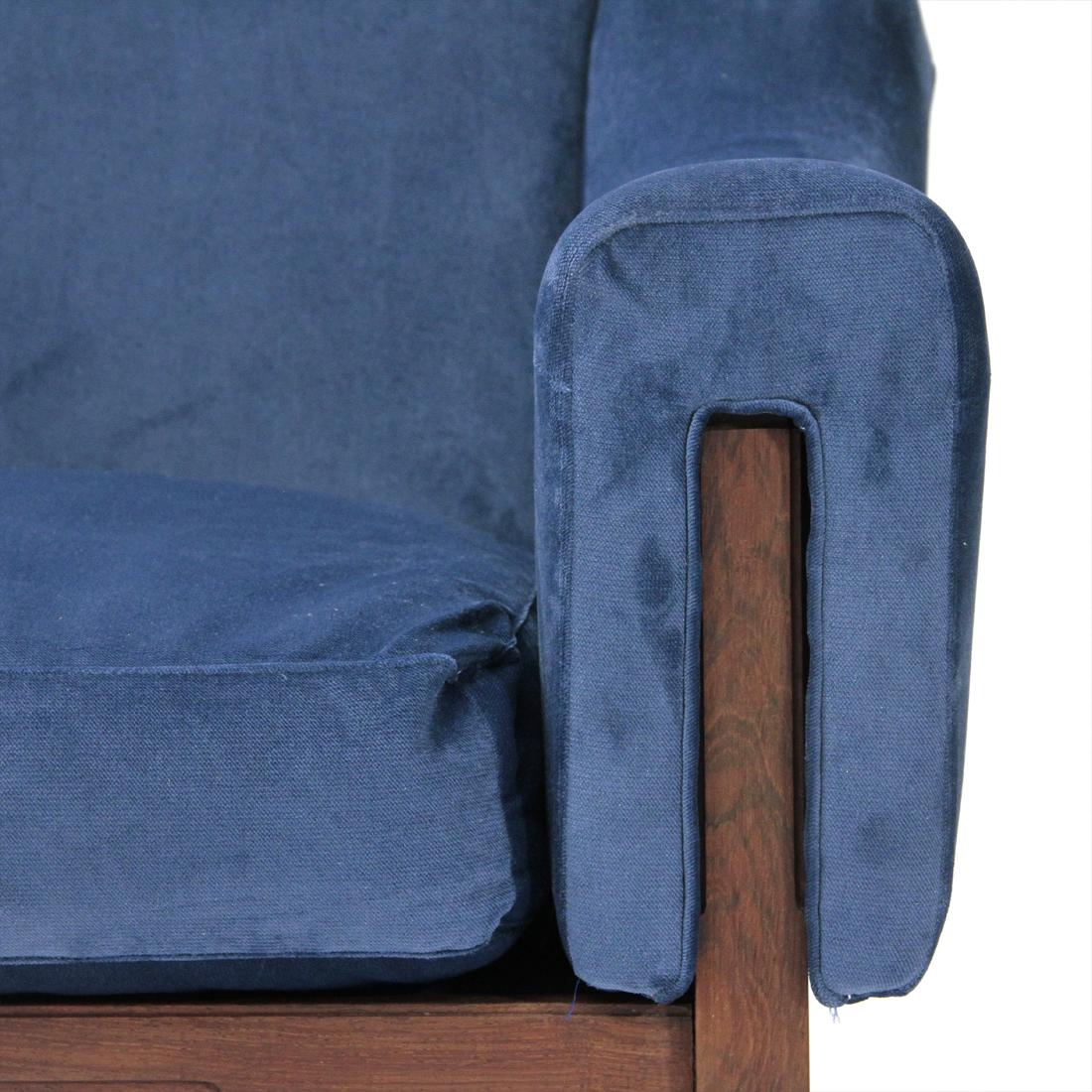 Italian Three-Seat Velvet Sofa by Ipar, 1960s 5
