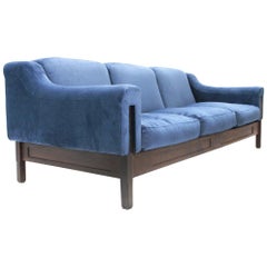 Italian Three-Seat Velvet Sofa by Ipar, 1960s