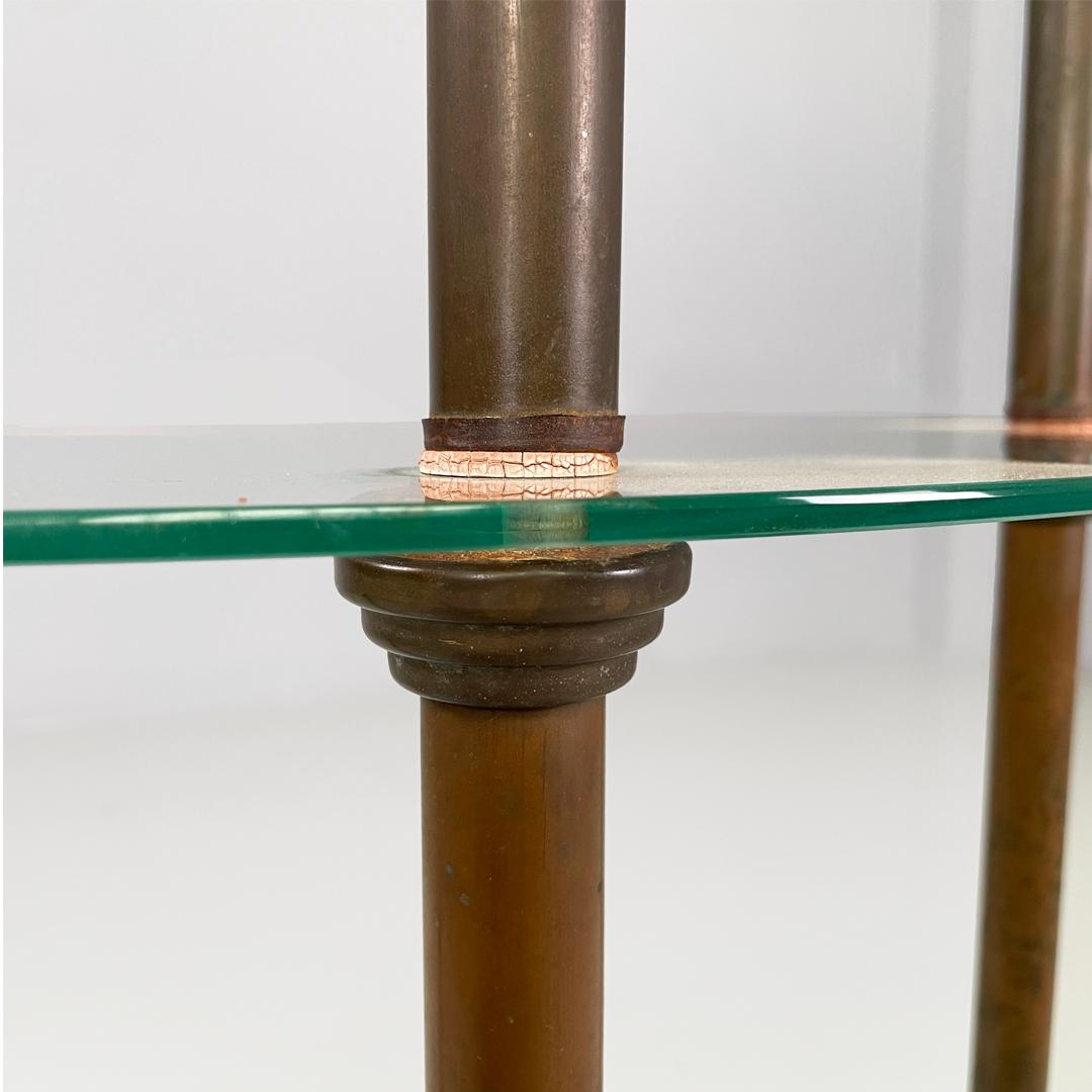 Italian three-shelf console table in metal and glass, 1920s in vendita 6