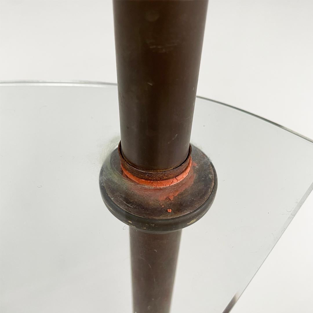 Italian three-shelf console table in metal and glass, 1920s in vendita 7