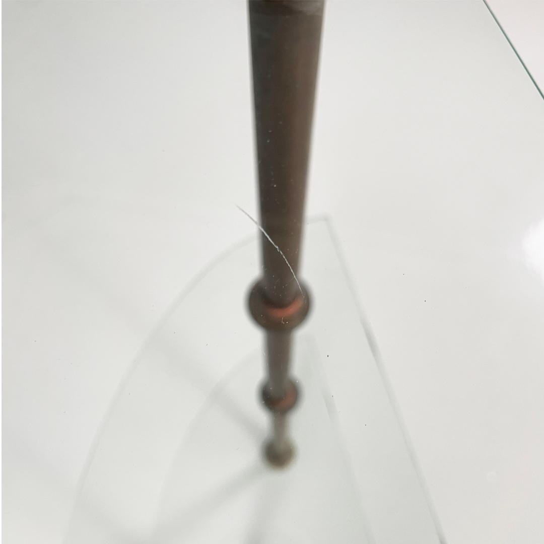Italian three-shelf console table in metal and glass, 1920s in vendita 8