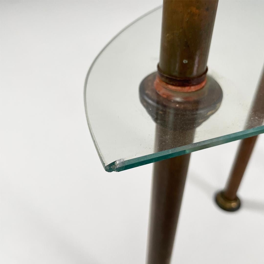 Italian three-shelf console table in metal and glass, 1920s in vendita 11
