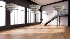 Italienische Murano-Kronleuchter mit drei Deko-Blättern