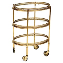 Italian Three Tier Étagère In Brass And Glass