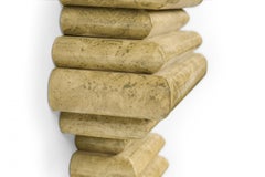 Italian Tiered Beige Marbled Finish Wall-Mounted Shelf / Console