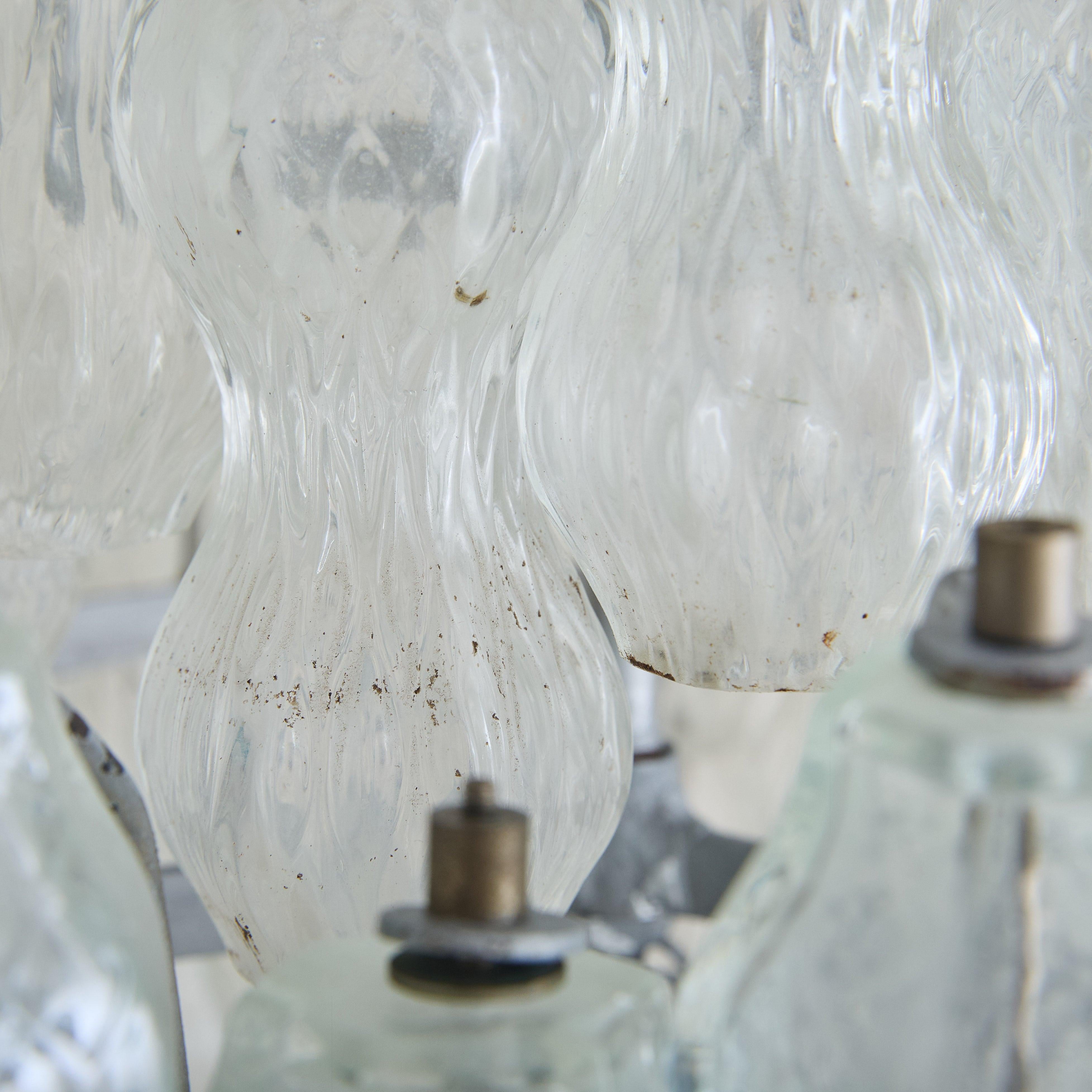 Italian Tiered Murano Glass Chandelier Attributed to Archimede Seguso, 1950s in vendita 3