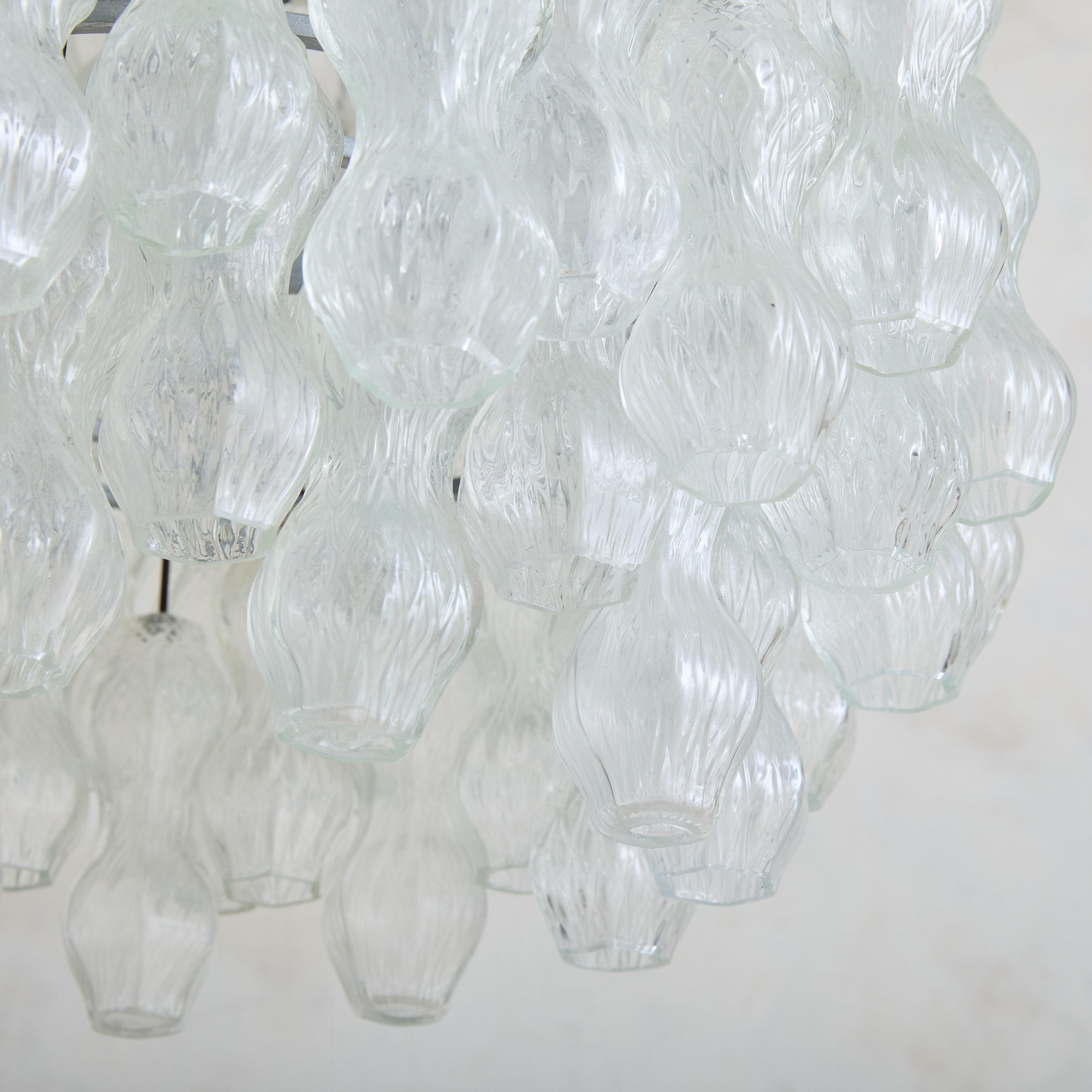 Italian Tiered Murano Glass Chandelier Attributed to Archimede Seguso, 1950s In condizioni buone in vendita a Chicago, IL
