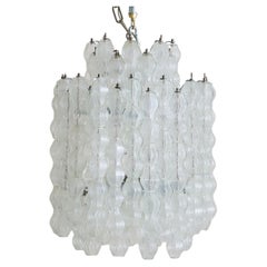 Lustre italien à étages en verre de Murano attribué à Archimede Seguso, années 1950