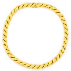 Italian Tiffany & Co 14k Yellow Gold San-Marco Choker Necklace