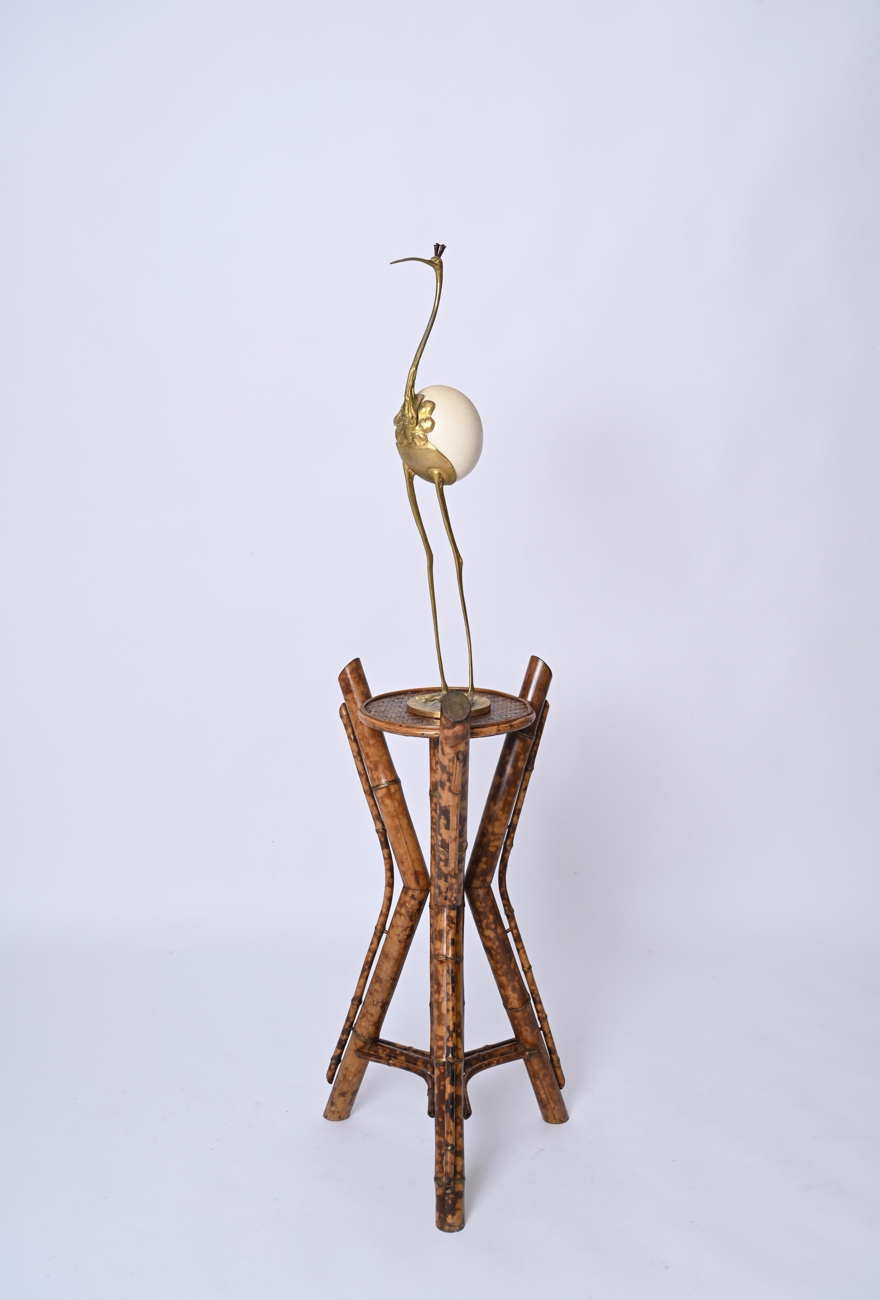 Italian Tiger Bamboo Tripod Pedestals or Plant Stands, Italy 1950s In Good Condition For Sale In Roma, IT