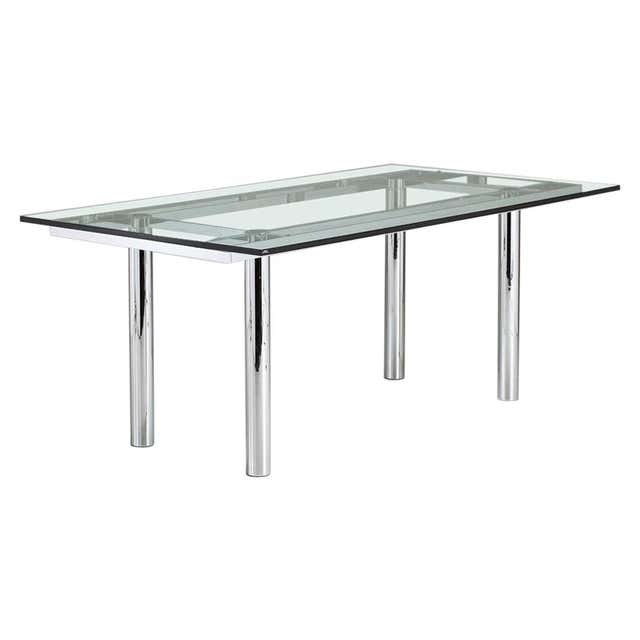 Chrome and Glass Dining Table, 1970s For Sale at 1stDibs