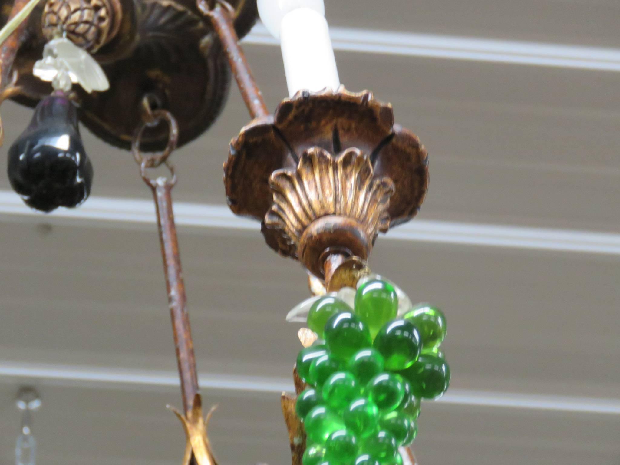 Italian Tole and Crystal Chandelier 1