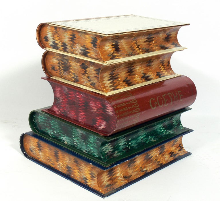 Italian Tole Books Stack Table at 1stDibs