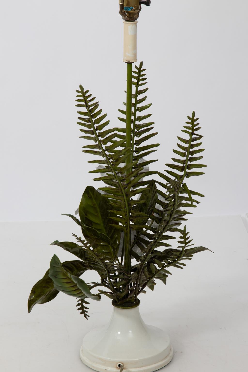 Italian Tole Fern and Flower Lamp 3