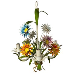 Italian Tole Floral Daisy Chandelier