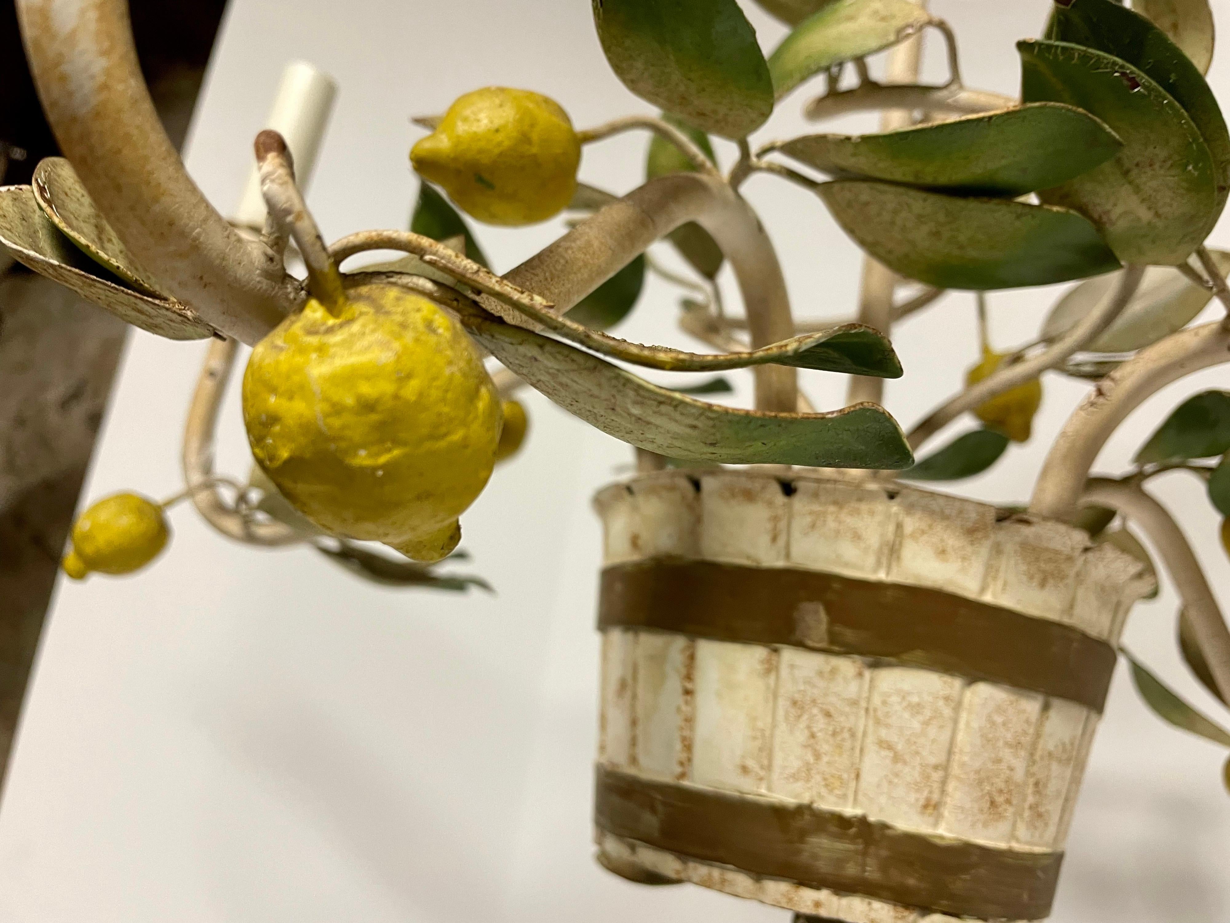 Italian Tole Lemon Floral Chandelier 4