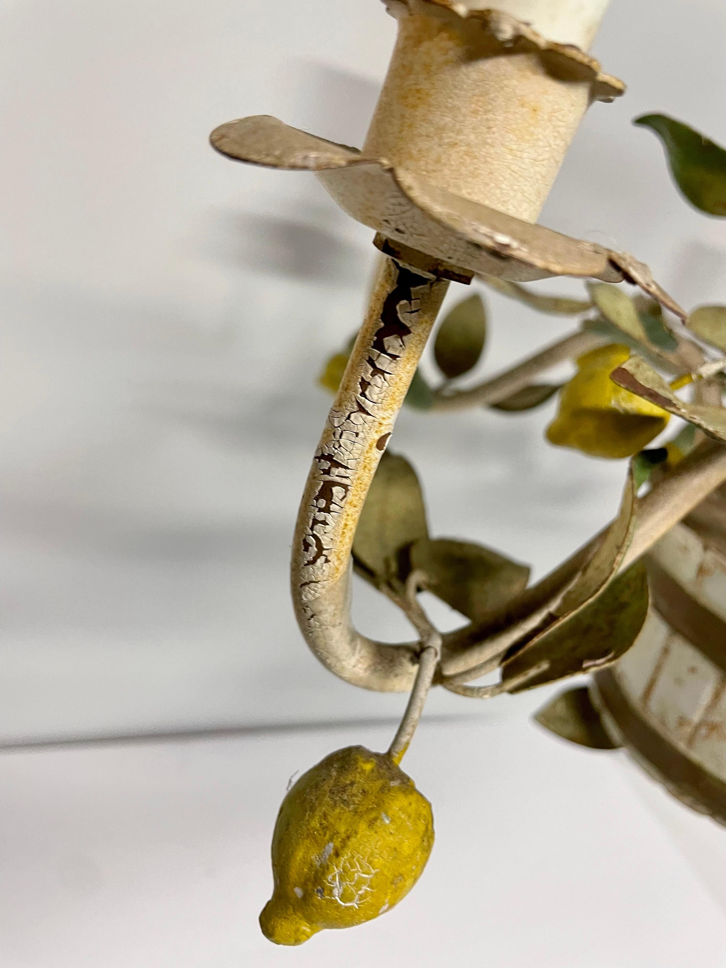 Italian Tole Lemon Floral Chandelier 10