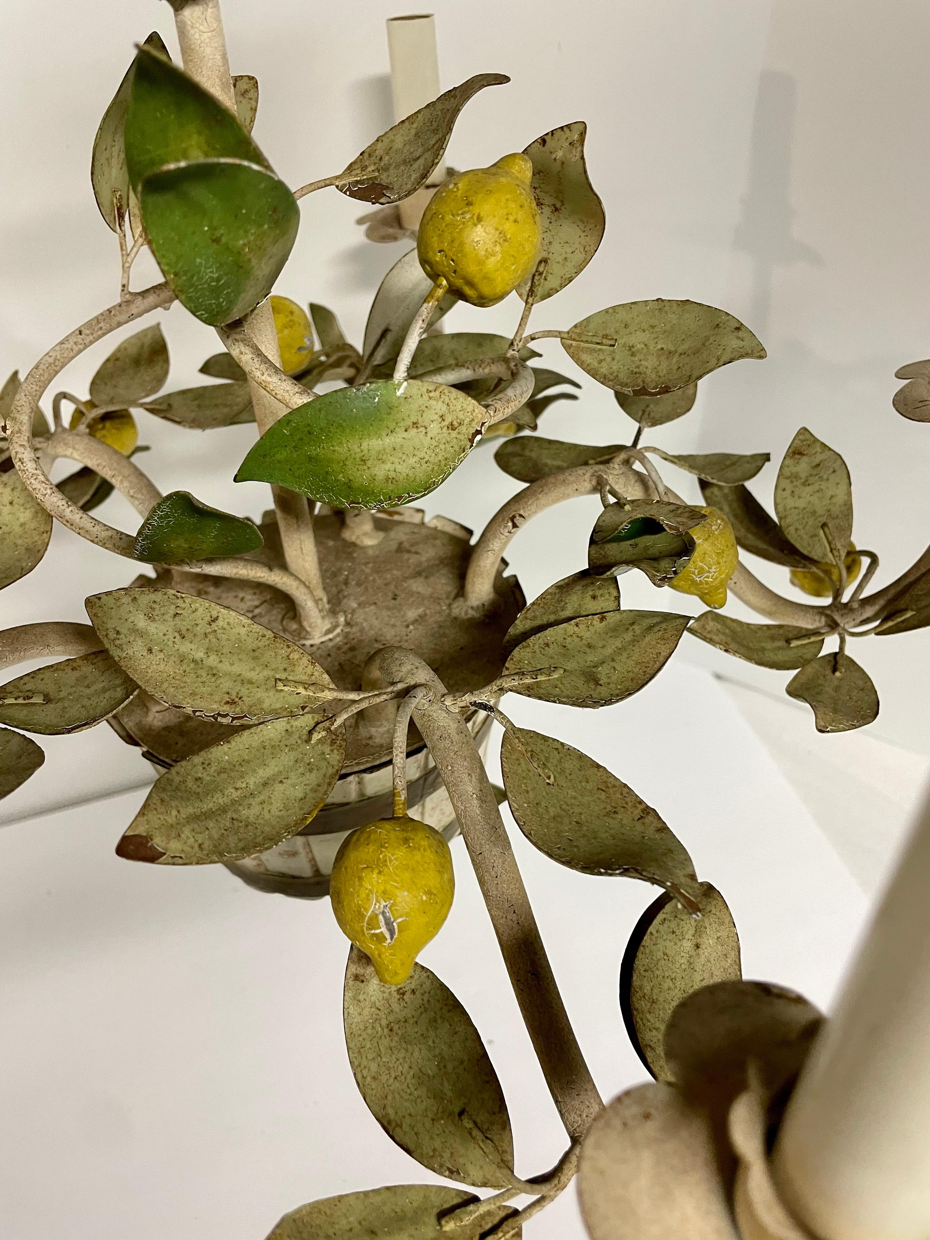 Italian Tole Lemon Floral Chandelier 11