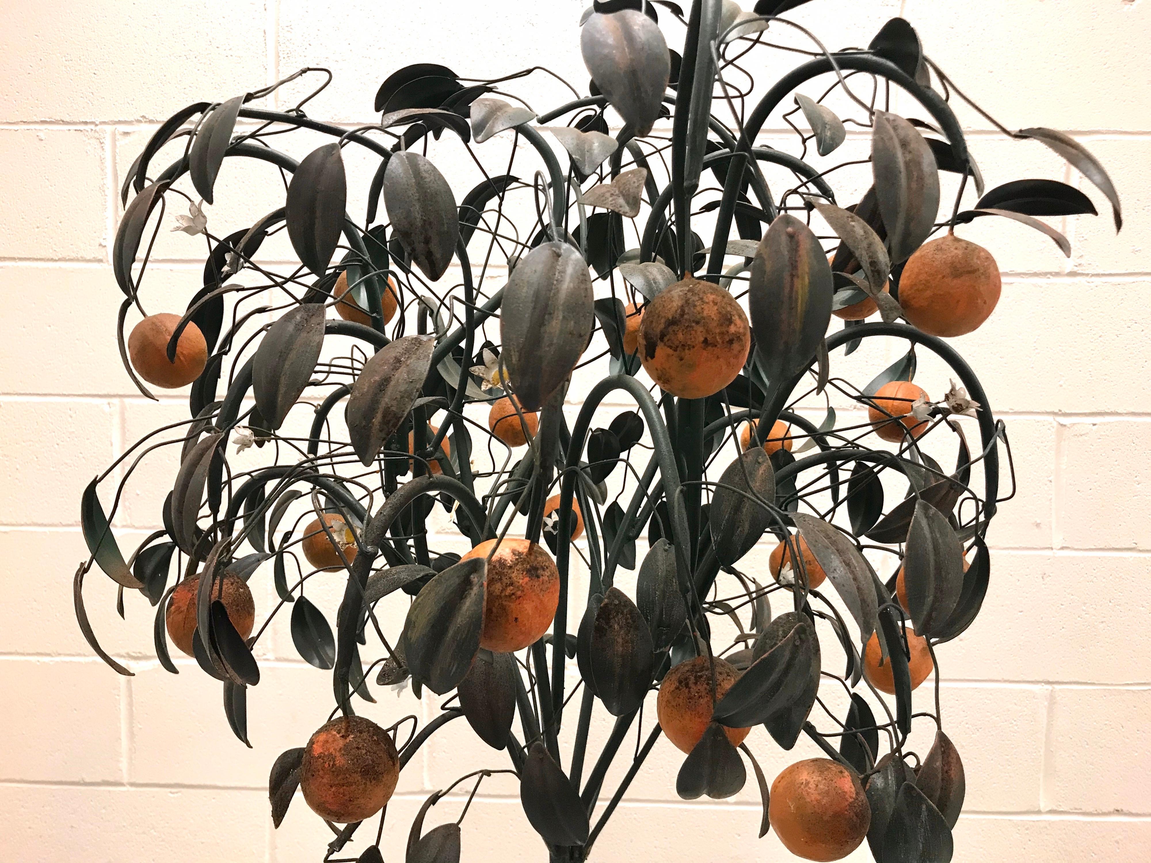 Mid-20th Century Italian Tole Metal Orange Tree For Sale
